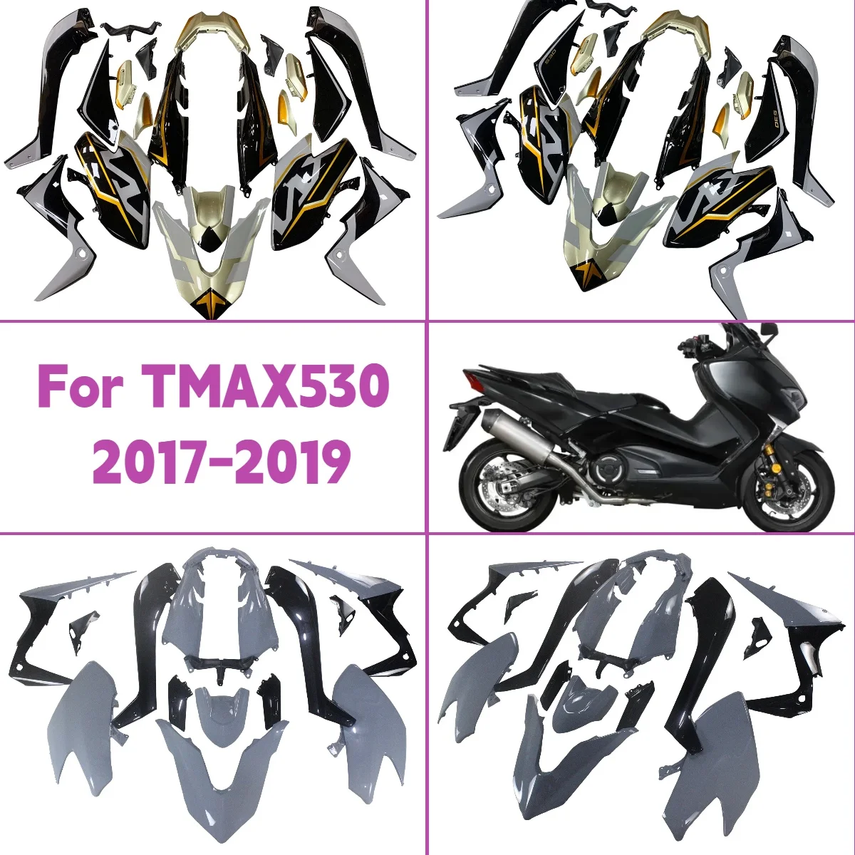 Prime Fairing Set 2017 2018 2019 T-MAX530 Full ABS Painted Fairings Injection Molded Fit for 17 18 19 Yamaha TMAX 530