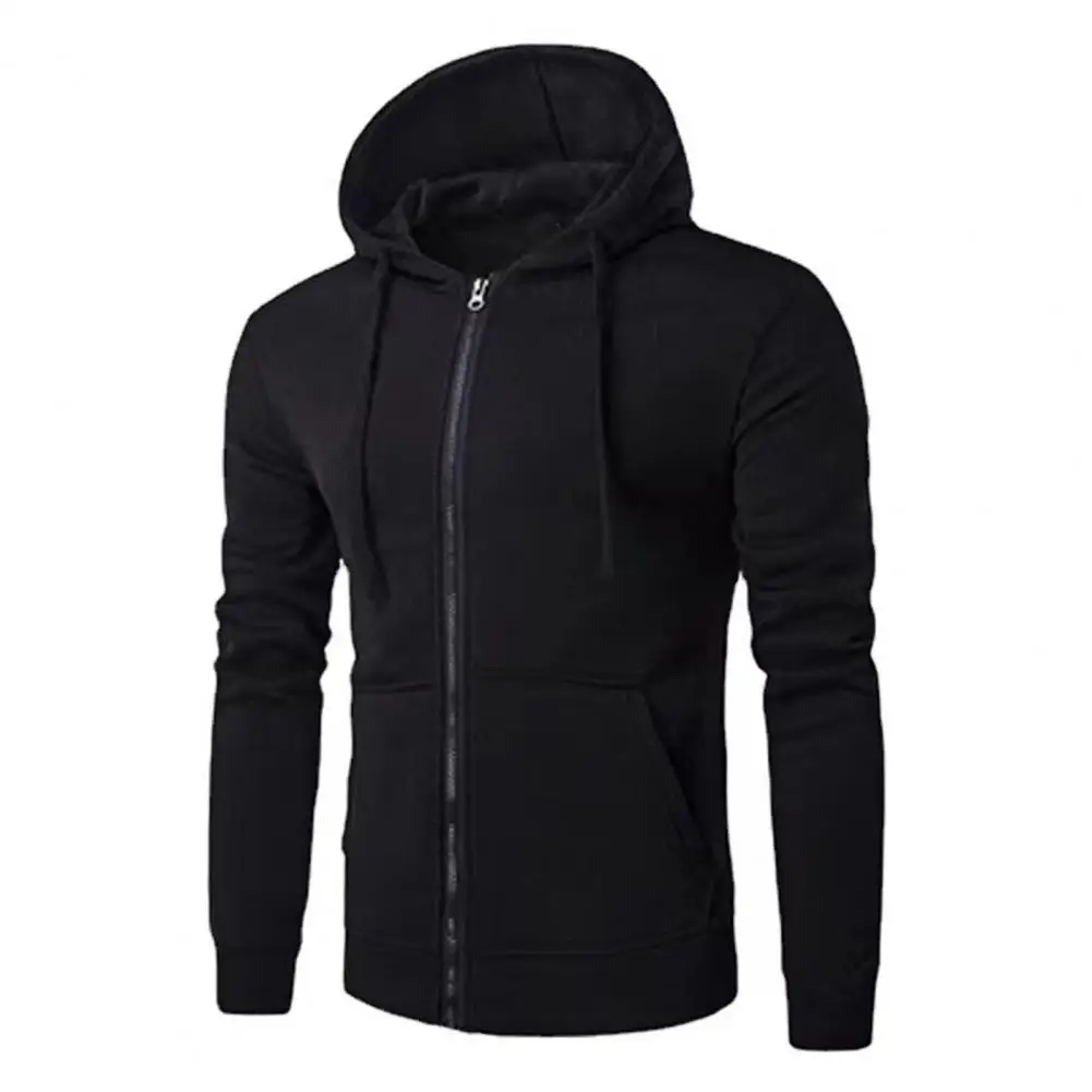 Jesienne bluzy męskie Kurtka z długim rękawem Bluza z kapturem Zapinana na zamek błyskawiczny Kurtka męska Bluza z kapturem Slim Fit Odzież męska