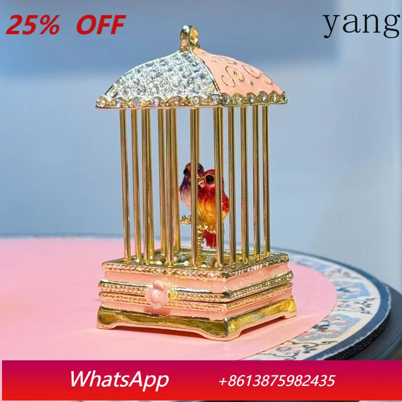 CX enamel jewelry box creative bird cage diamond ornament