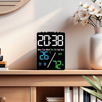 Digital Alarm Clock TEMP Humidity Week Dual Alarm Snooze DST Table Clock Auto Dimming 12/24H USB Output Charging Port LED Clock