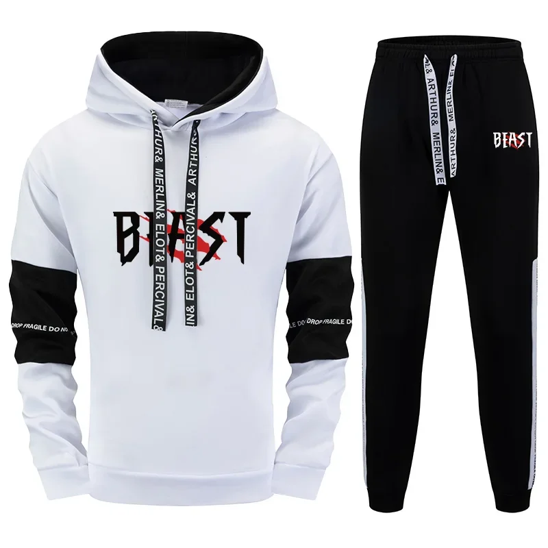 Autumn Winter Hoodie Sweatpants 2026 Hot Sale Men's Tracksuit Hooded Sweatshirts Jogger Pants Urban Casual Sporty Fashion Outfit