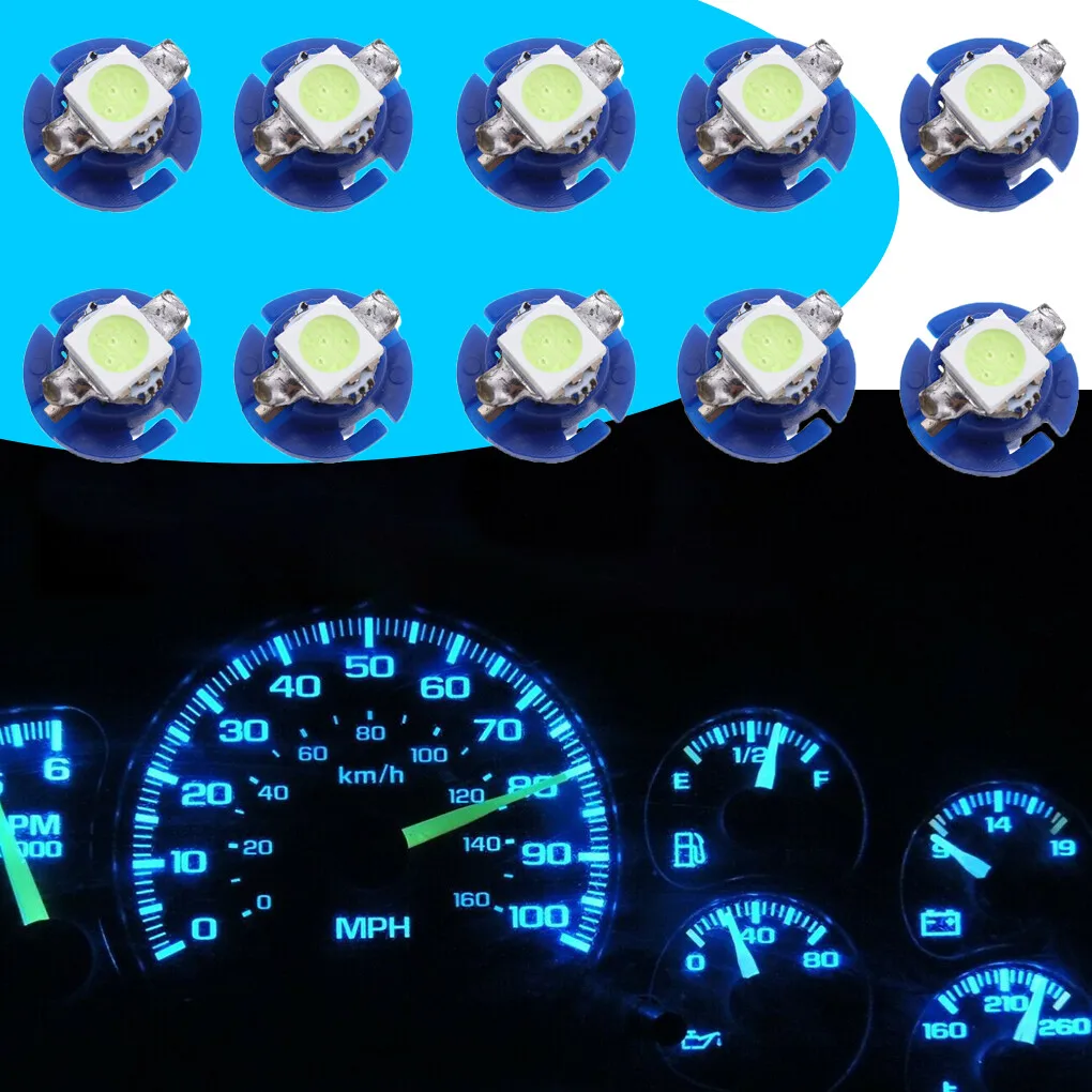 

10x T5 B8.4D 5050 1SMD Светодиодная приборная панель Приборная панель Внутреннее освещение Лампы