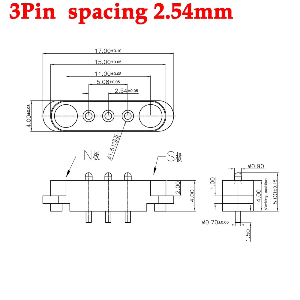 1-10sets 2A DC Magnetische Pogo Pin Stecker 2Pin 3Pin 4Pin 5Pin Pogopin Männlich Weiblich Gefederte DC Steckdose 2P 3P 4P 5P – Detail 3