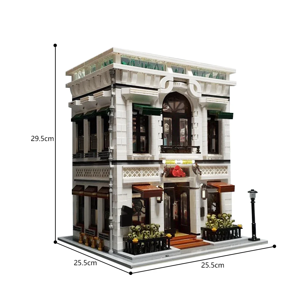 MOC Street View Architecture Restaurant Building Block Set Modular Classic Restaurant Modern Model Toys Collection kids Gifts