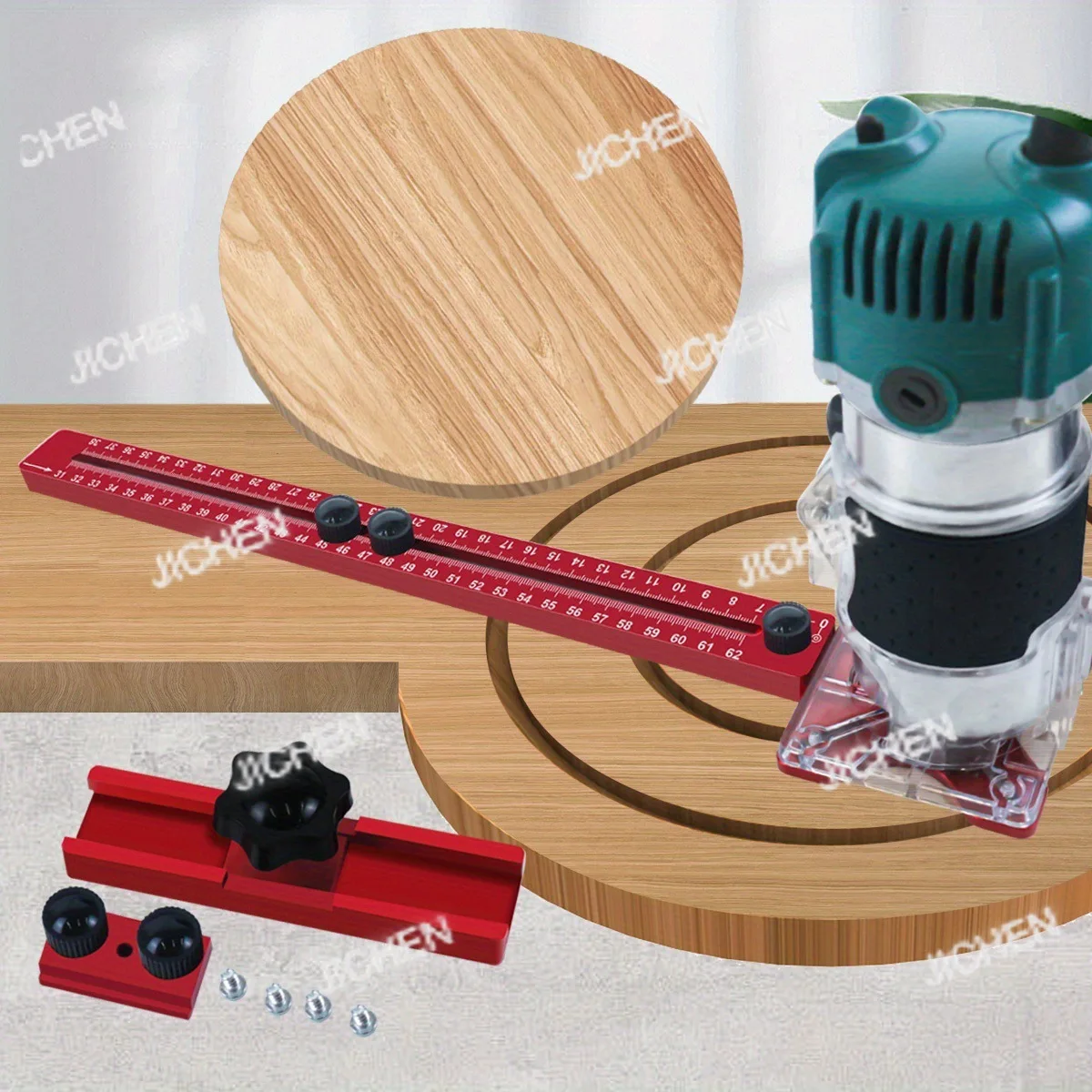 

Деревообработка, специальная обрезная машина из алюминиевого сплава, фрезерная основа, круглая линейка для позиционирования, позиционер для прорезывания круглых отверстий