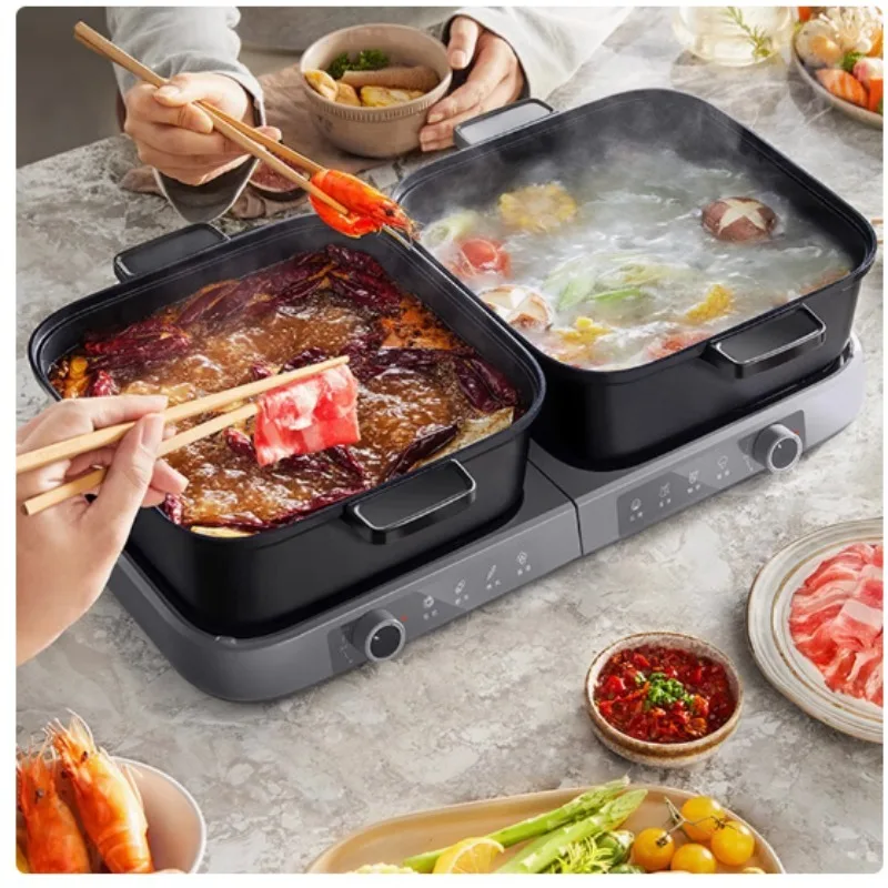 

Foldable split mandarin duck electric hot pot household large-capacity multi-functional pot