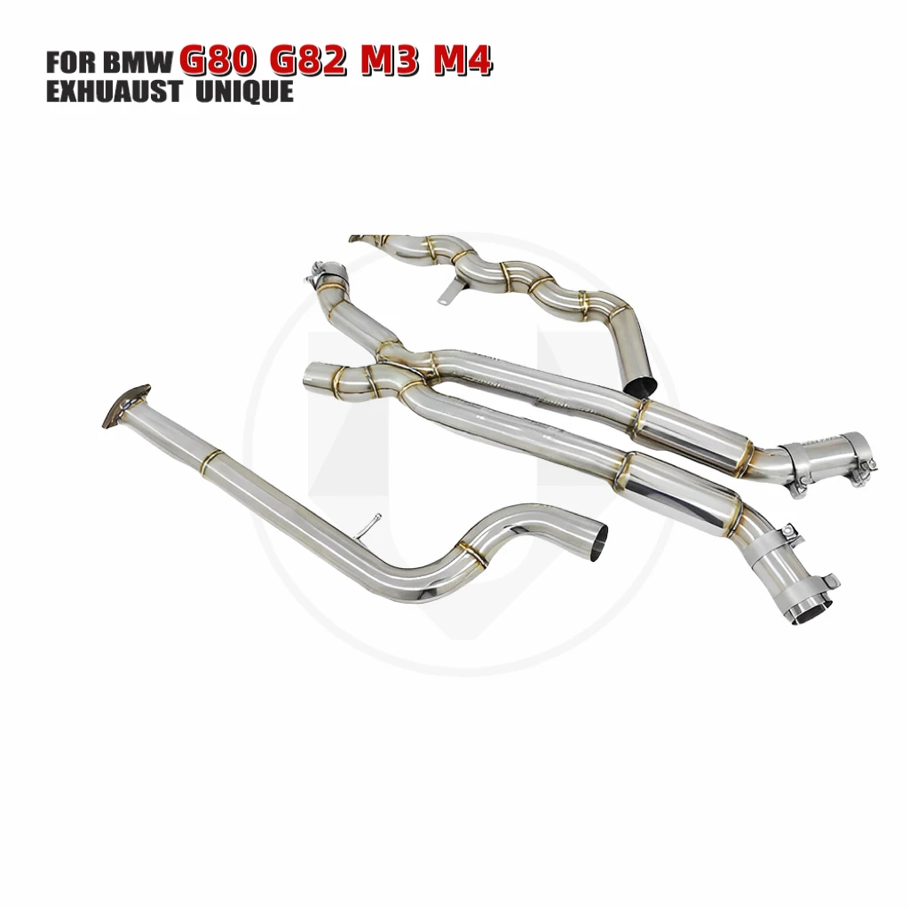 Unique exhaust system with high flow performance suitable for BMW G80 G82 M3 M4 and other long mid range