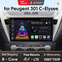 Junsun V1 Plus Car Radio For Peugeot 301 Citroen Elysee 2013 - 2018 wireless CarPlay Android Auto No 2 din 2din DVD