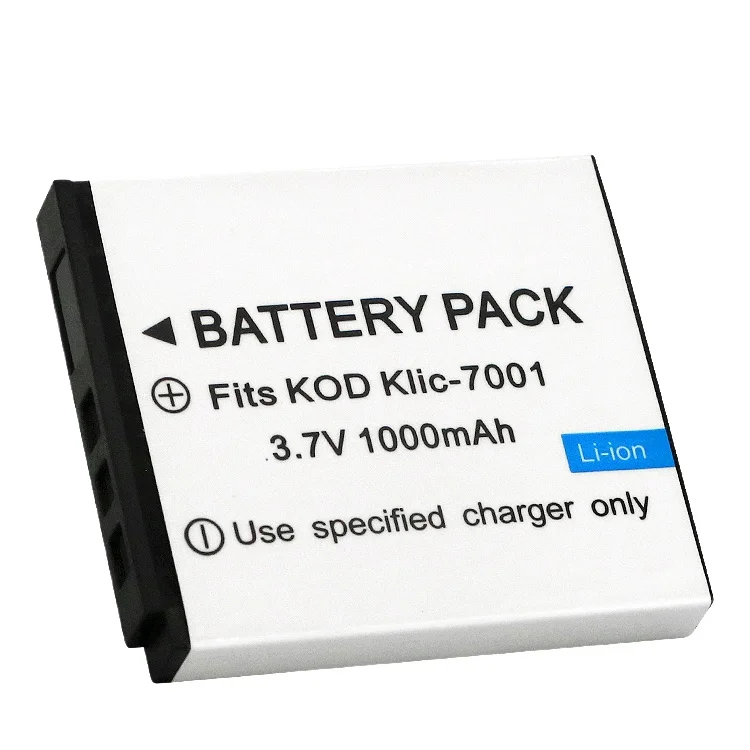 Klic-7001 Replacement Li-ion Camera Battery 3.7V 1000mAh for Kodak M340 M863 M1063 V1073 Z885 Compact Digital Camera