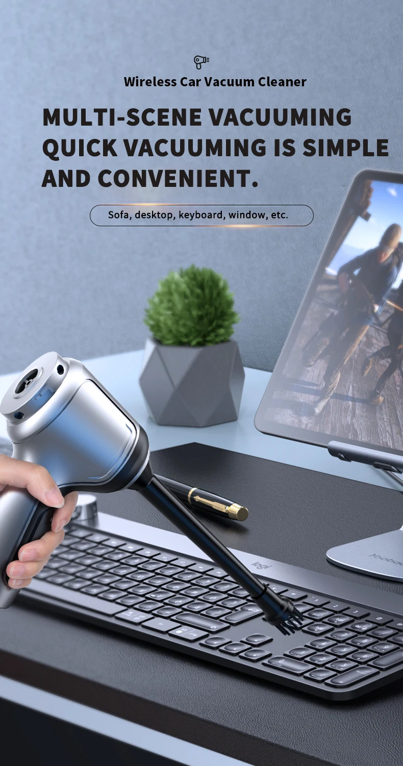 15000Pa Wireless Car Vacuum Cleaner Strong Suction Handheld Auto Vacuum Home & Car Dual Use Mini Vacuum Cleaner Home Appliance