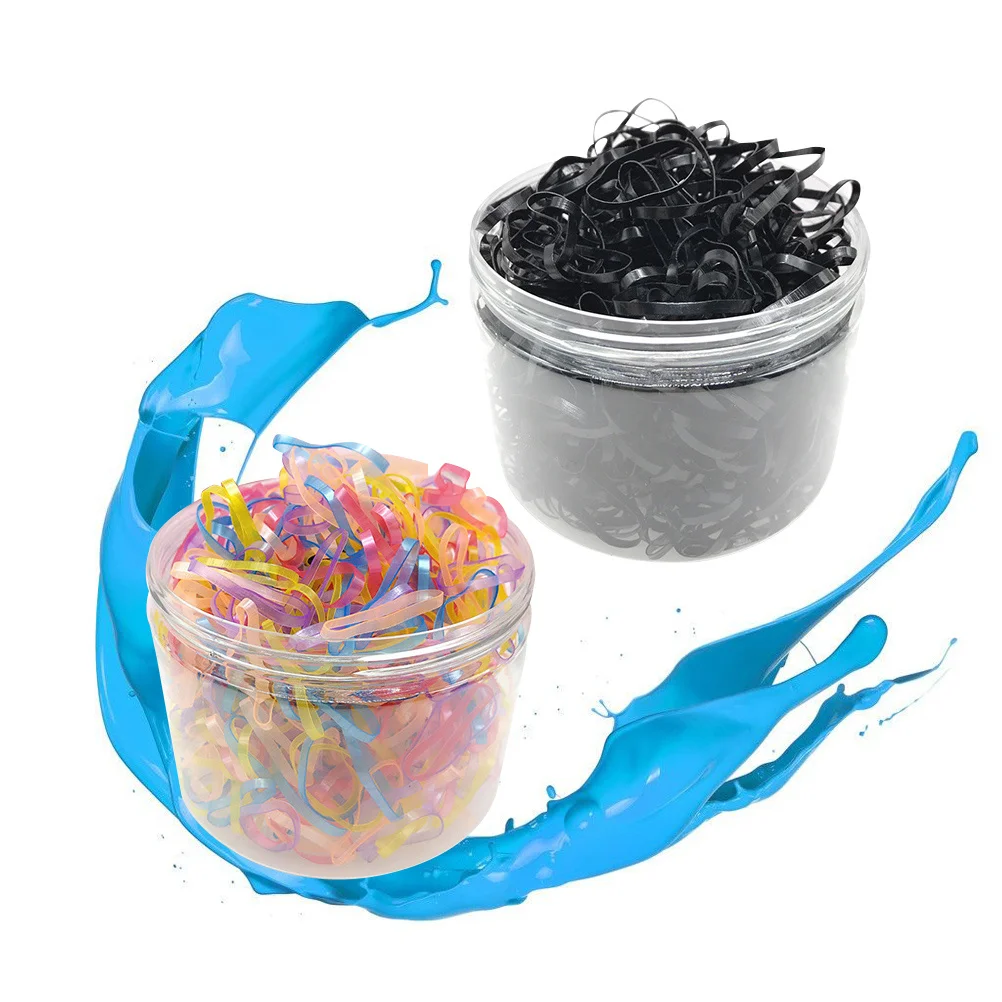 

1000 шт. резинки резиновые ленты для волос разноцветные для укладки волос и ручной работы прочные одноразовые держатели для хвоста