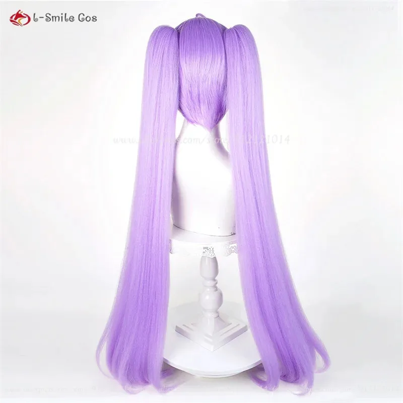 Anime Manaka Laala Cosplay Wig Pink Purple Cute Wigs 95cm Long Volume Ponytail Clip Heat Resistant Synthetic Hair Costumes Wig
