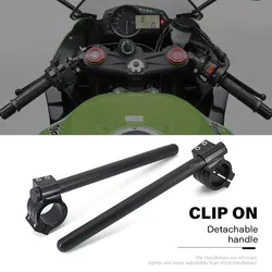 Handlebar Clip On Fork Handle Bar For Kawasaki Ninja 250 300 400 636 ZX-6R ZX-7R ZX-9R ZX-10R EX250 EX500 ZX1400 ZX750 ZX900B