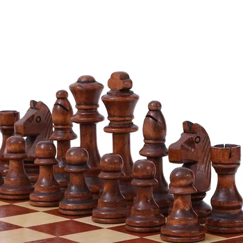 32 Pieces Wooden Chess King Height 110mm Game Set Chessmen Chess Leathe Board…