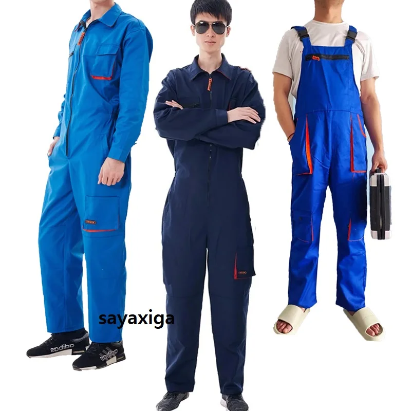 

Work Overalls Factory Workers Uniforms Working Coverall Welding Suit Car Repairman Workshop Mechanics Work Clothes Overol hombre