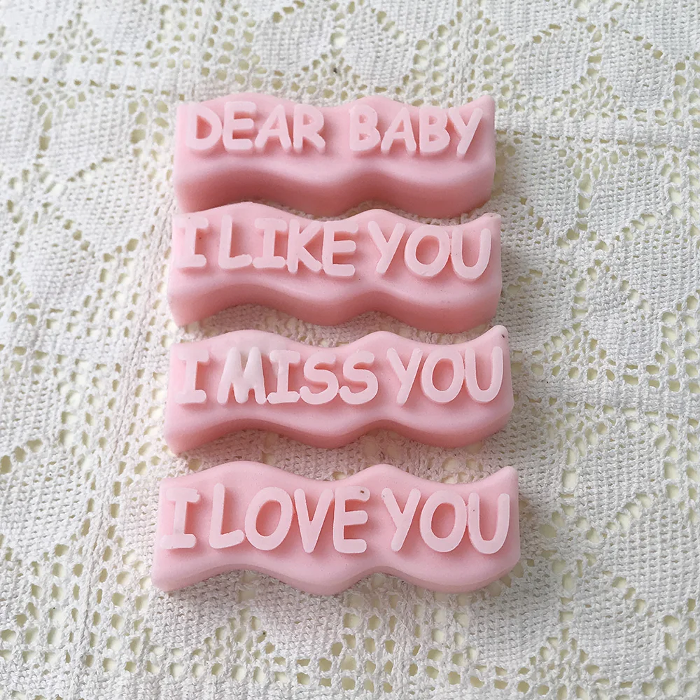 I Like You Alphabet Slogan Silicone Candle Mold DIY Creative Soap Plaster Resin Crafts Casting Molds Valentine's Day Gift Making