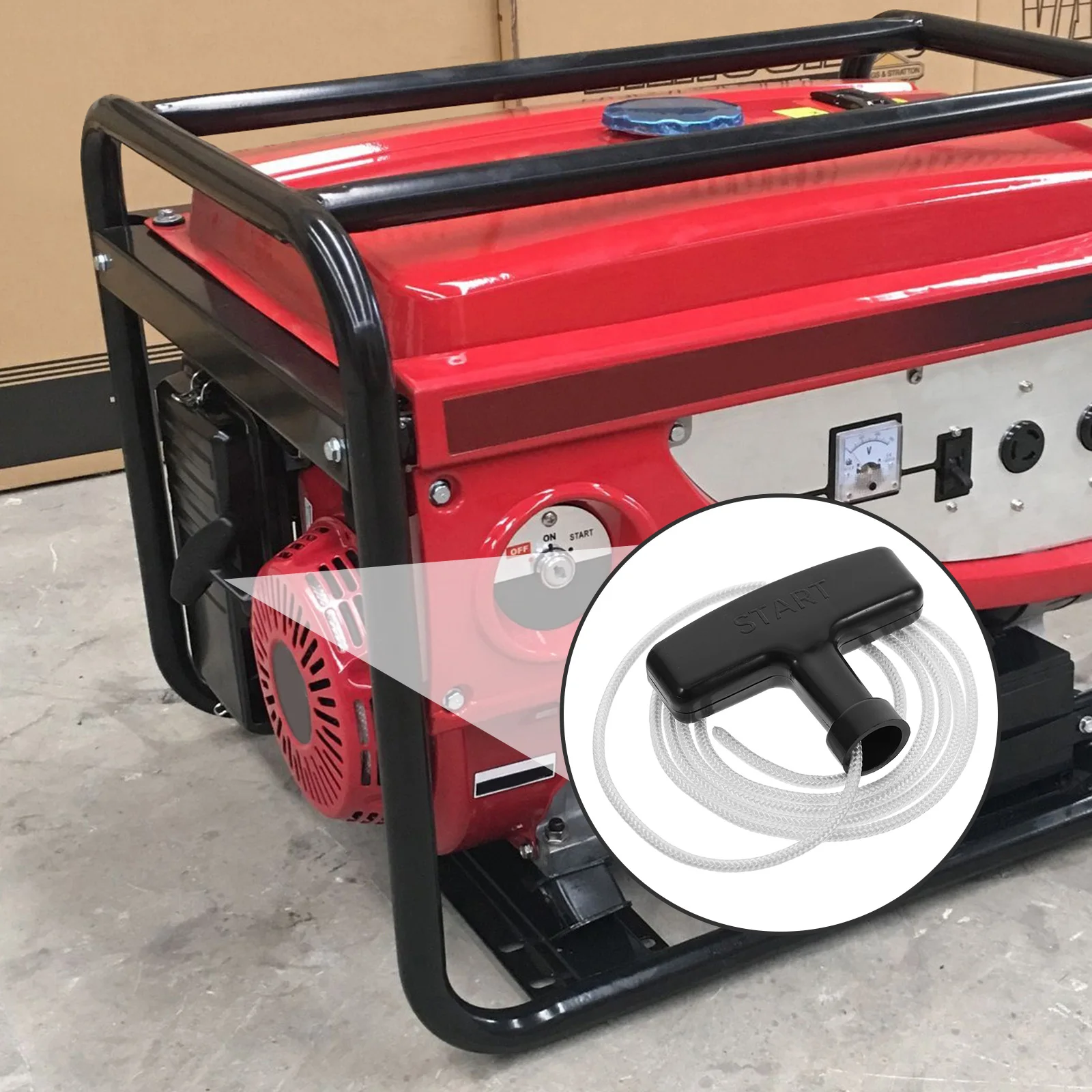 

2 set Replacement Pull Cord Handle For Lawn Mower Chainsaw Generator Starter Rope Durable Plastic Mowing Accessory Tool Parts