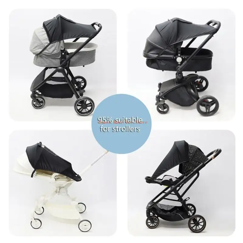 J0PF Easy Fit Protezione UV Tenda da sole Resistenza all'acqua Baldacchino regolabile Passeggino Tenda da sole Baldacchino per