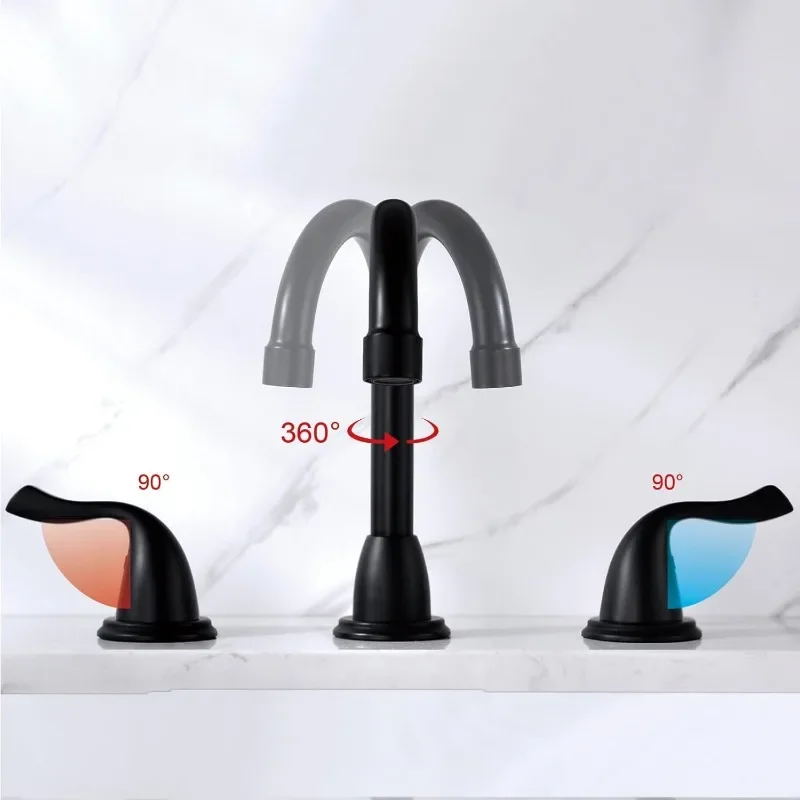 Bathroom Faucets for Sink Bathroom Sink Faucet with Drain Double Lever Handle FaucetBathroom VanityFaucet Basin Mixer Tap Faucet