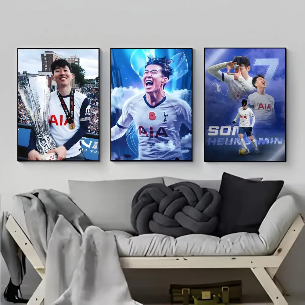 Professional Football Player S-Son Heung-min Poster Poster HD  Waterproof Wall Sticker Bar Living Room Decor Gift