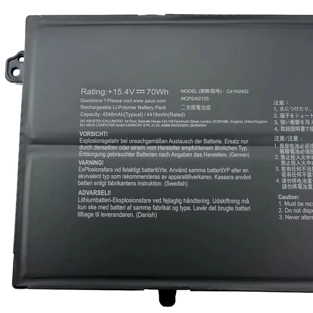 C41N2402 Battery for ASUS Vivobook 18 M1807 M1807HA TP3407 TP3407SA 15.4V 70Wh