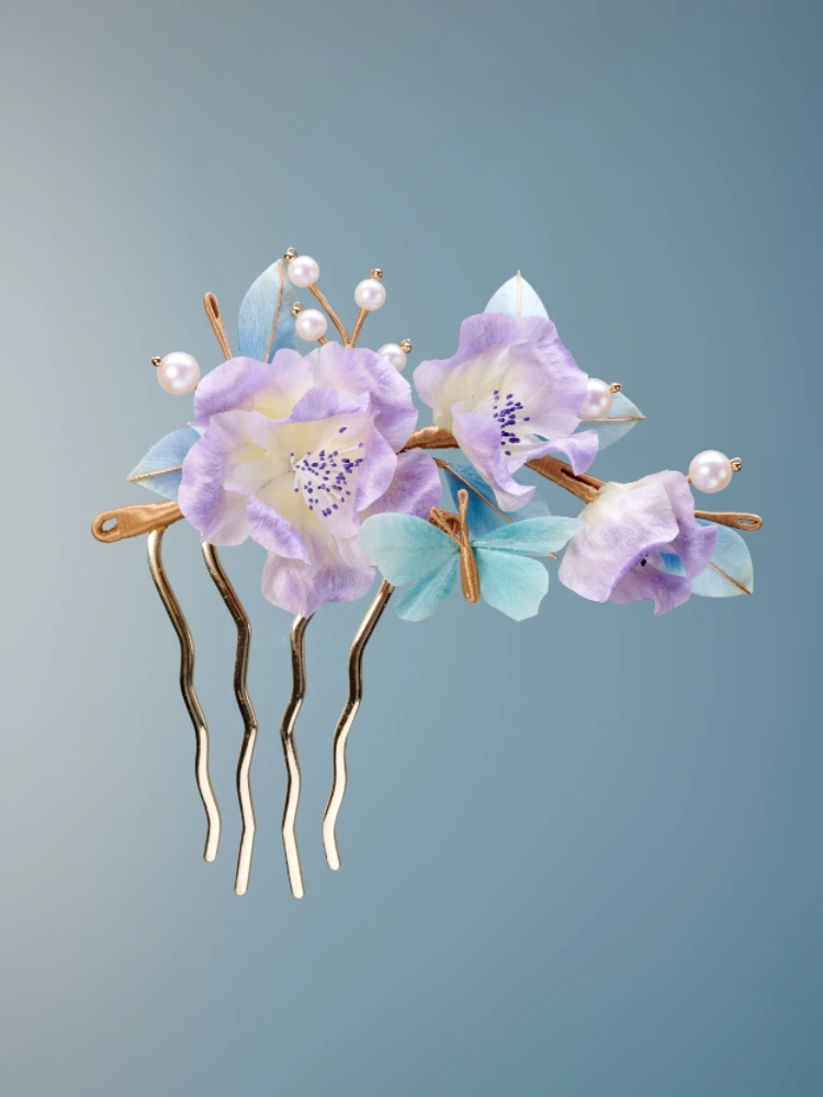 Epingle-a-cheveux-yuzhou-en-velours-motif-fleur-de-prunier-qiyun-en-soie-faite-a-la-main-art-traditionnel-polyvalente-pour-le-quotidien-pivoine-violette-accessoire-capillaire