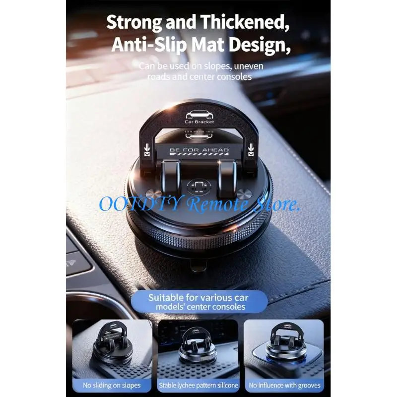  Auto Locking Car Phone Mount with Vacuums Suction Cup for Secure Attachment 360 Rotation Universal Fit on Vehicle