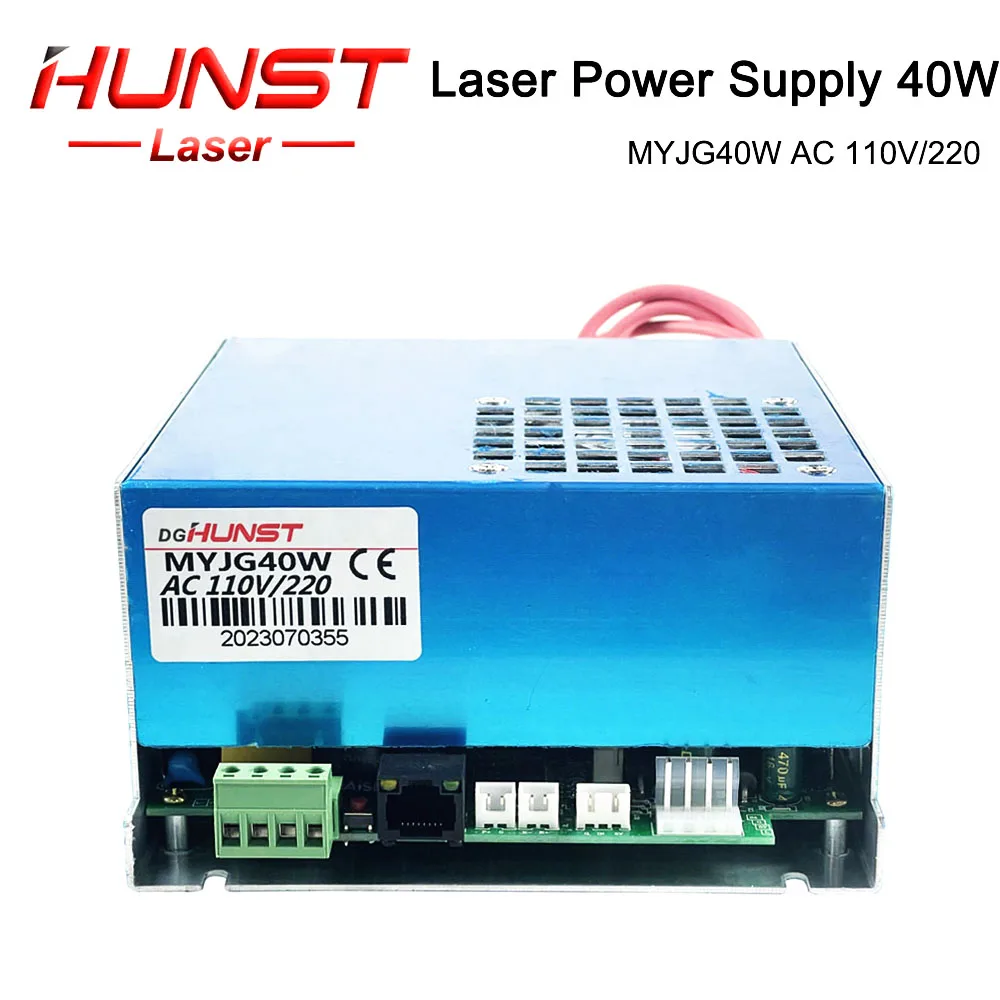 Imagem -06 - Huntt Myjg40w Co2 Gerador de Energia a Laser 110v 220v com Porta Lcd Corrente de Exibição para Gravador a Laser 40w