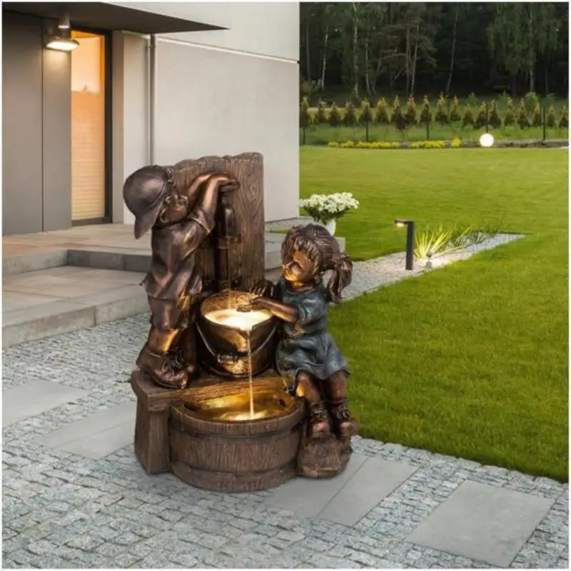 Indoor/outdoor Fountain Statue Resin Garden Sculpture Courtyard Art Decoration