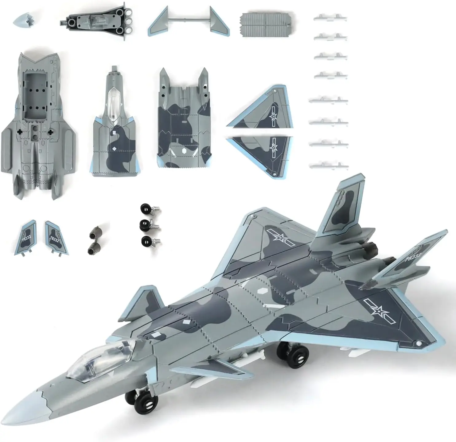 

1/100 Military Series Assembly Building J-20 Stealth Fighter Aircraft Multi-Purpose Jet Model Plane Toys For Boys Birthday Gifts