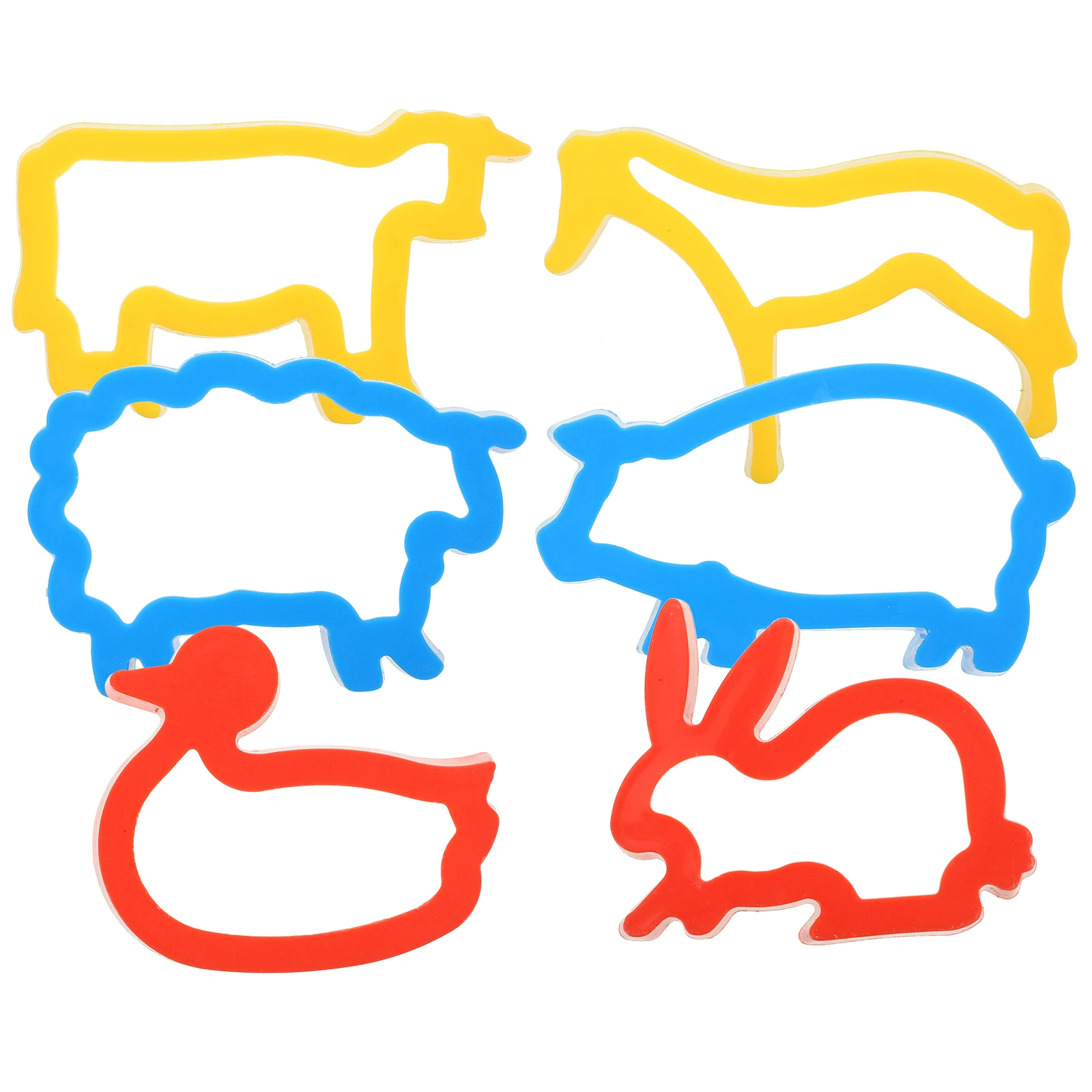 

6pcs Animal Cookie Mold Cute Shaped Baking Toys Non Toxic Plastic Educational Tools Farm Animals Biscuit Molds Kids Play