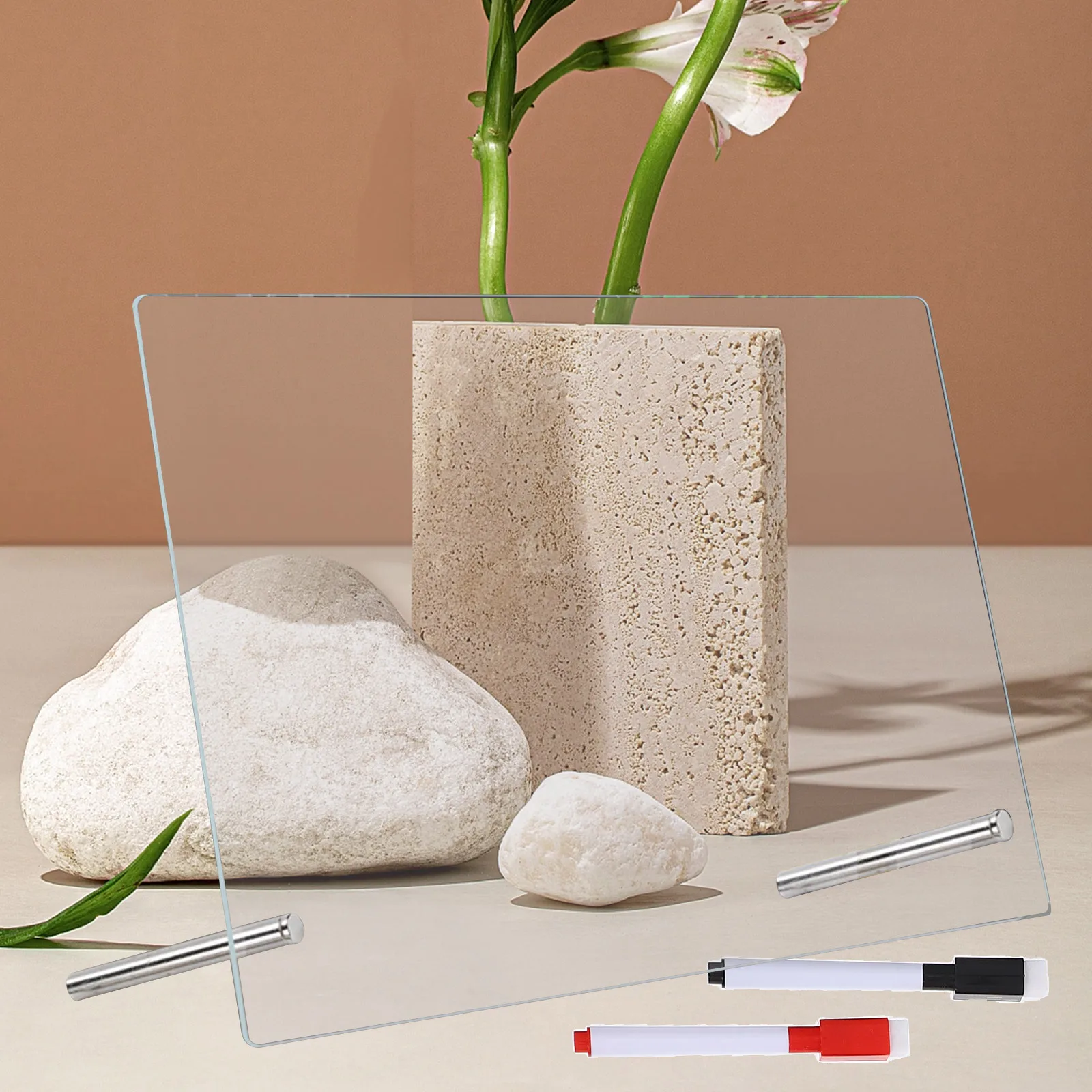 

1Set Acrylic Clear Desktop Whiteboard Dry Erase Memo Board Office Table to Do List Writing Acrylic White Board