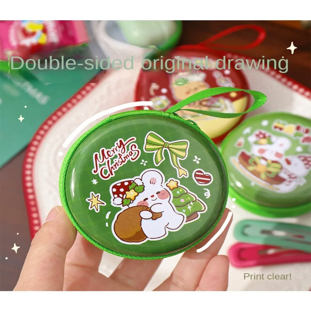 Portamonete capibara con motivo simpatico cartone animato, mini scatola natalizia impermeabile, portachiavi portatile