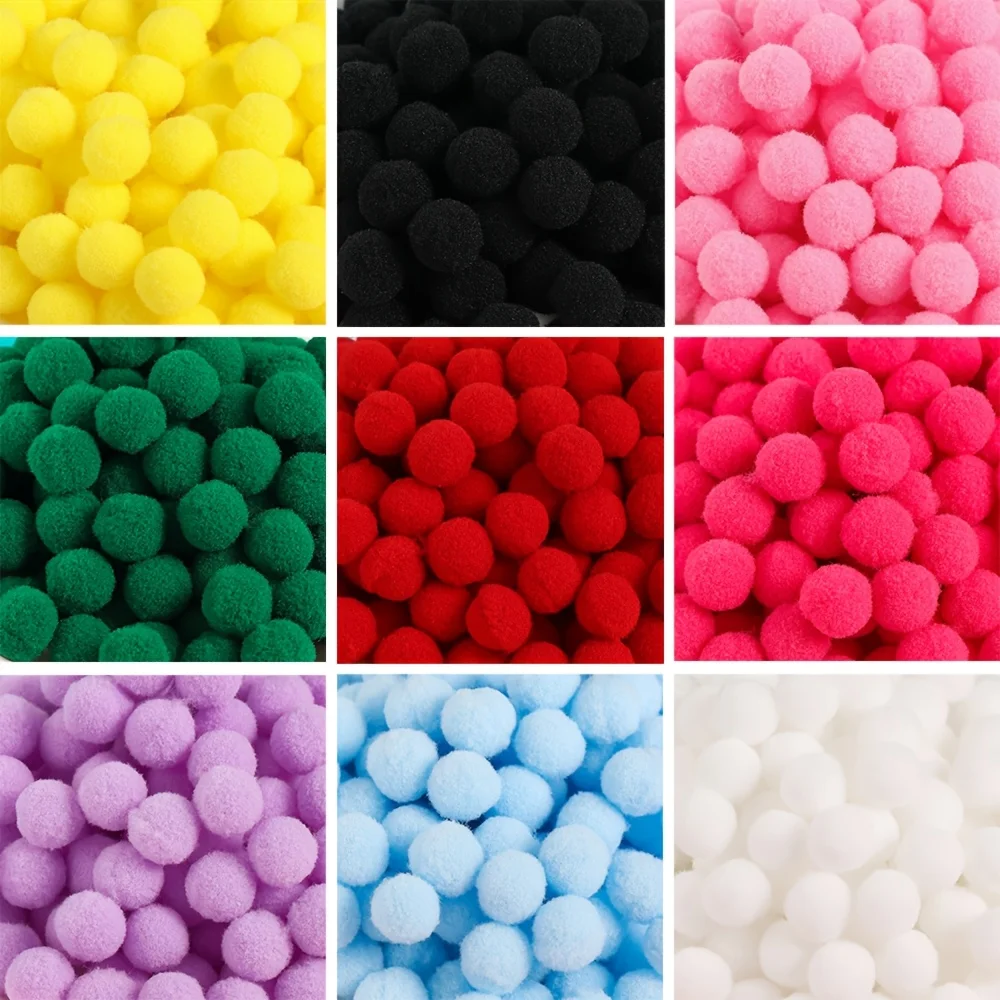 50pcs 10/15mm Multicolor Soft Fluffy Ball Pompom Plush Balls for DIY Sewing Holiday Decorations and Jewelry Making Supplies