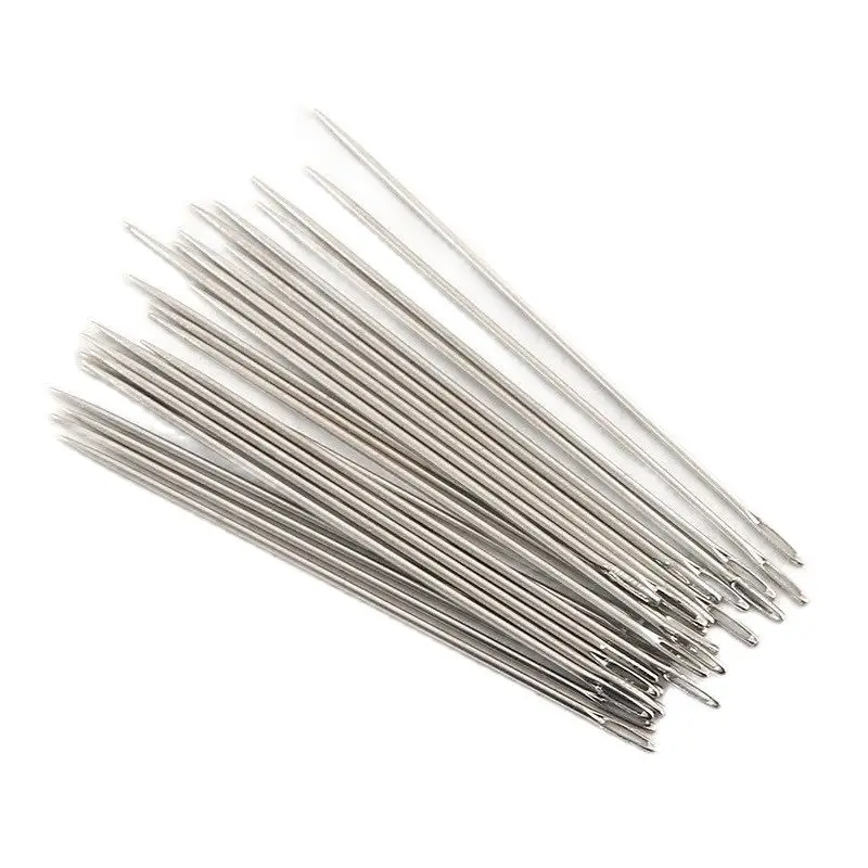 100Pcs Hardness Steel Large Eye Sewing Needle Stainless Steel Cross Stitch Embroidery Sewing Clothes Needles Hand Household