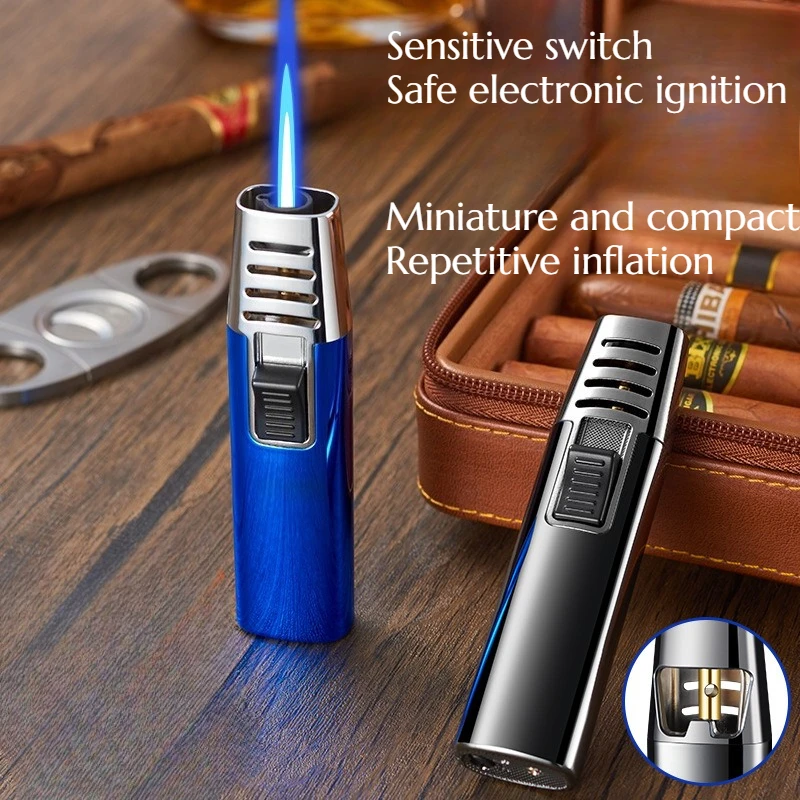 

Multi-functional Direct-fire Blue Flame Lighter Has Compact Recyclable Metal Body Bottle Opener Cigarette Accessories