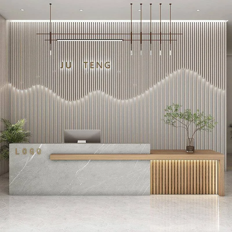 Nordic Luxury Reception Desk Beauty Display Modern Reception Desk Vintage Salon Trendy Aesthetic Bancone Commercial Furniture