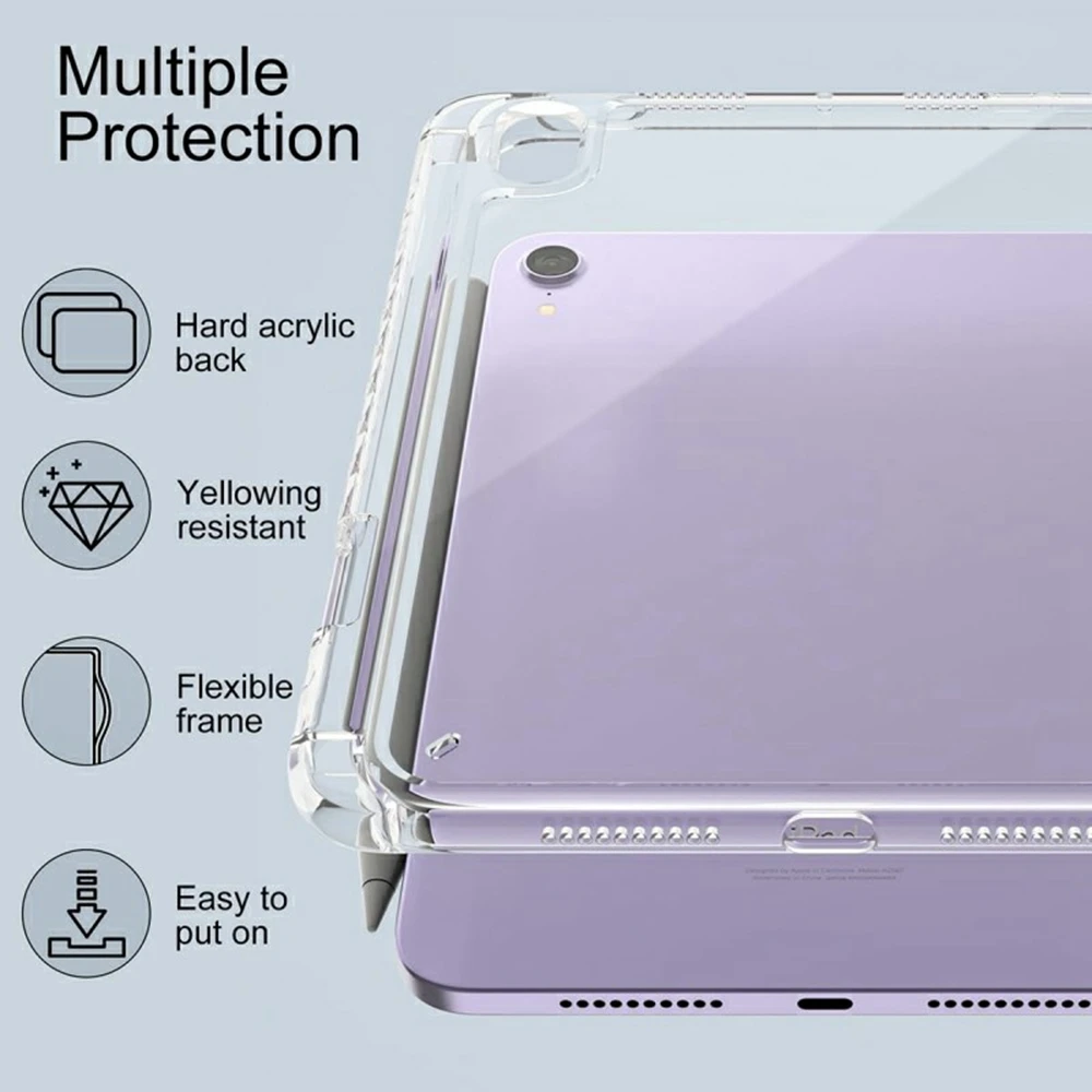 For iPad mini (2024) / (2021) Case Corner Protection Clear Acrylic + TPU Tablet Cover