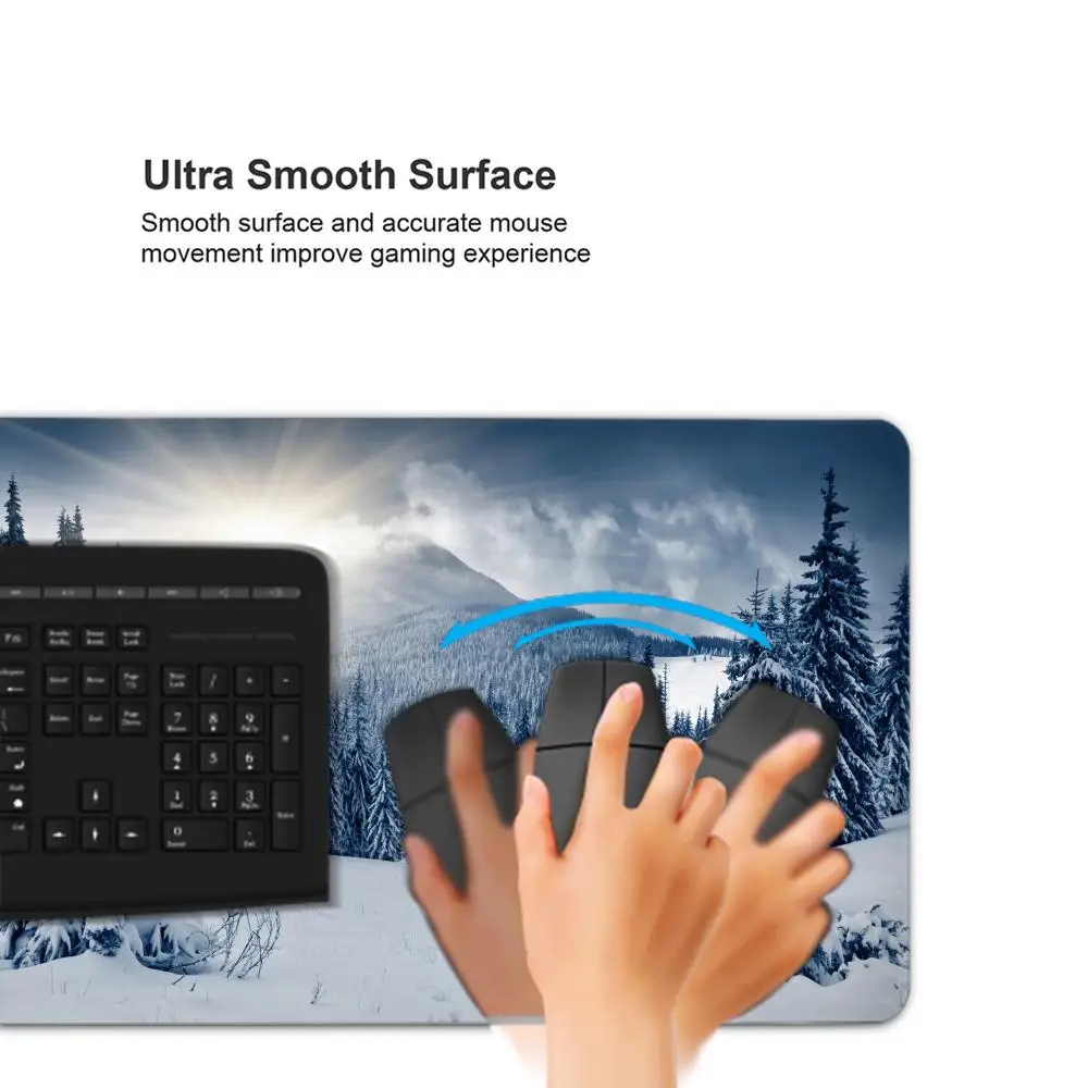 Mouse Pad Gamer Computer New Custom Home Keyboard Pad Mouse Mat Desk Mats Laptop Carpet Anti-slip Mice Pad Forest Snow Scene