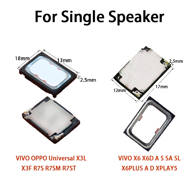 YUXI 1Piece For VIVO OPPO Universal X3L X3F R7S R7SM R7ST/VIVO X6 X6D A S SA SL X6PLUS A D XPLAY5 Single Speaker