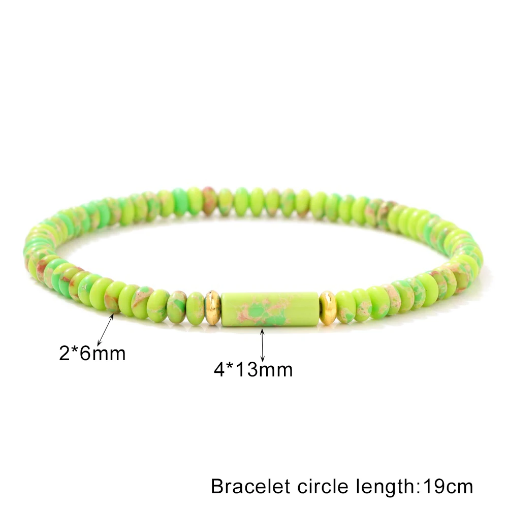 Fashion 2*4MM Blue Imperial Beads Bracelets New Style Round Tube Bead Charm Bracelet Womne Energy Crystal Bangle Elastic Pulsera