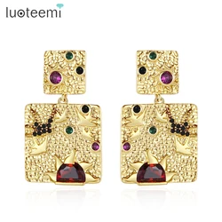 LUOTEEMI Fashion Multicolor Drop Earrings Special Geometric Vintage Classic Dangle Stud Delicated Unusual Design for Women Party