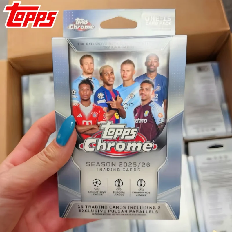 topps-chrome-soccer-2025-26-uefa-club-competitions-trading-cards-limited-signature-collection-blaster-hanger-box-15-total-cards