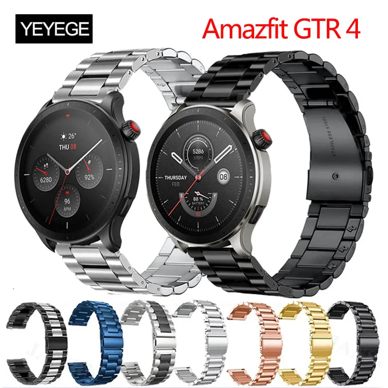 Watch Bracelet Strap For Amazfit GTR 4 Smartwatch Stainless Steel Band For Huami Amazfit GTR 4 Metal Correa Pulseira Wristband