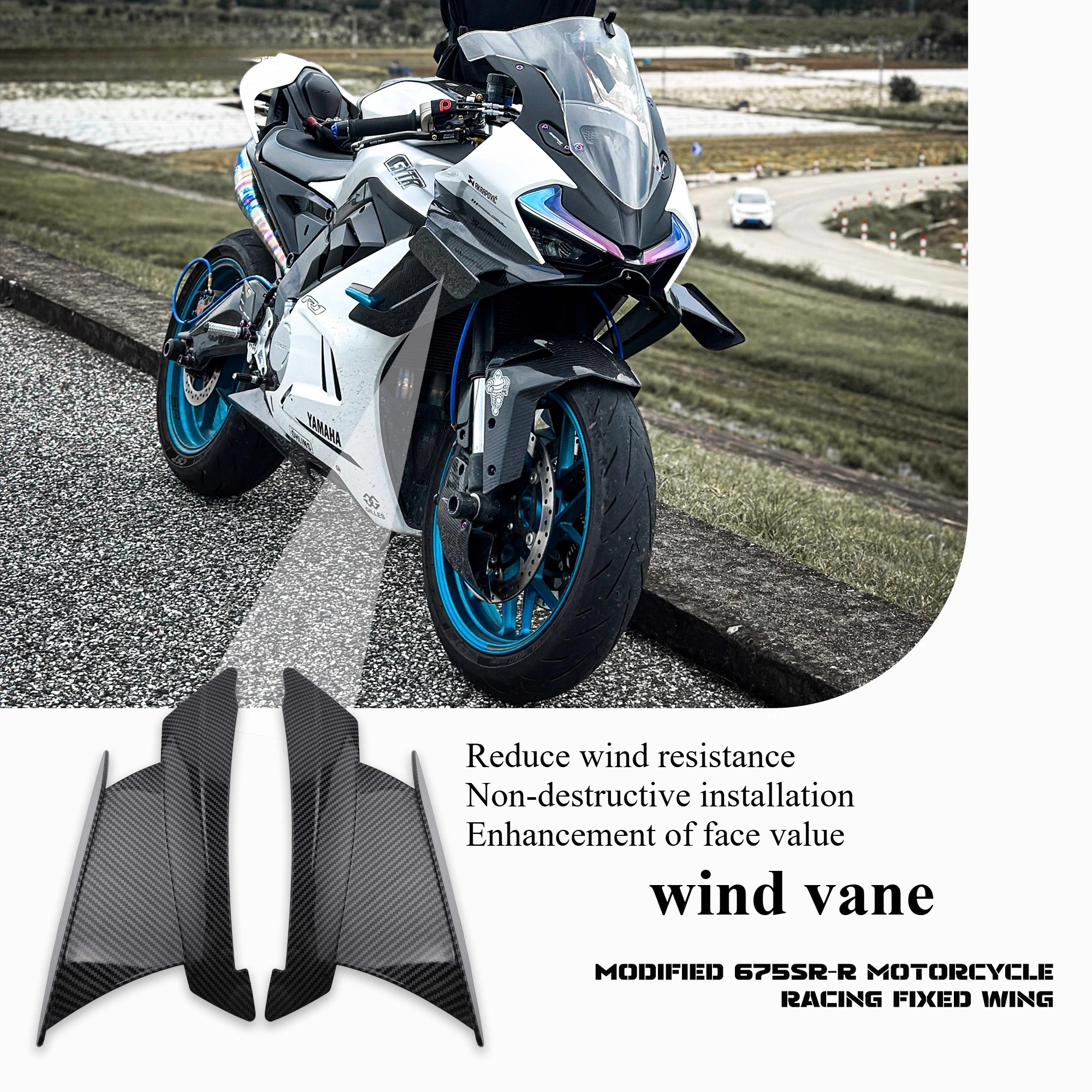 

FOR CFMOTO 675SR-R Competitive wing Deflector Motorcycle Fixed Wind Wing Front Aerodynamic Winglet Fairing Accessories
