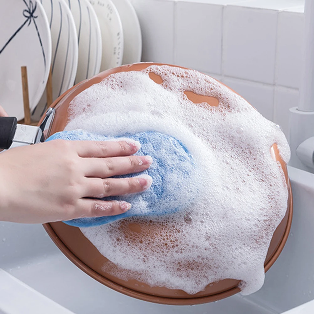 

4pcs Cleaning Cloth Kitchen Sponge Dishwashing Pads Multi Purpose Scrubbers Reusable Tableware Cleaning Sponges Durable Strong