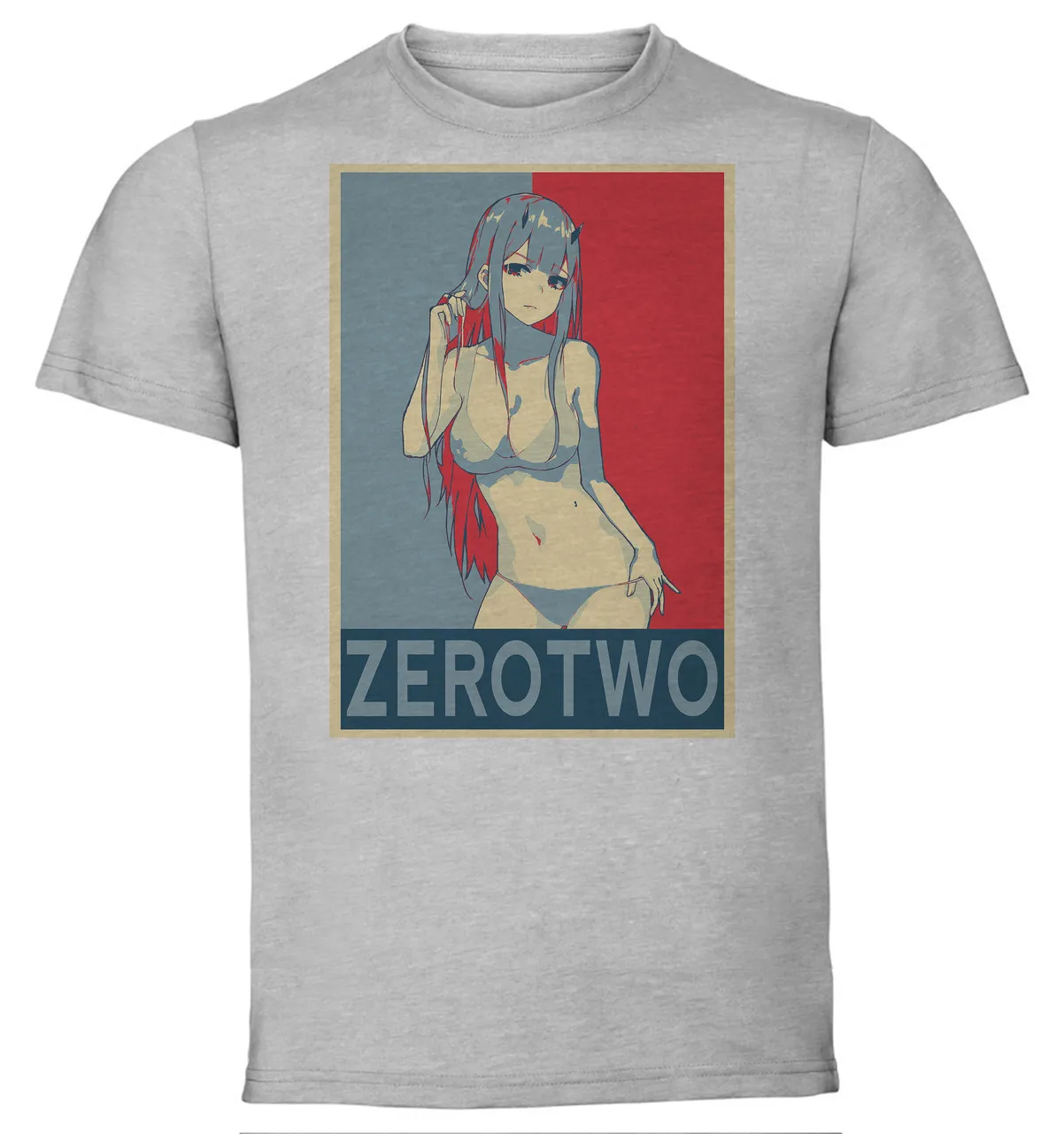 T-Shirt Unisex Grey Propaganda Darling in the Franxx Zerotwo variant 4