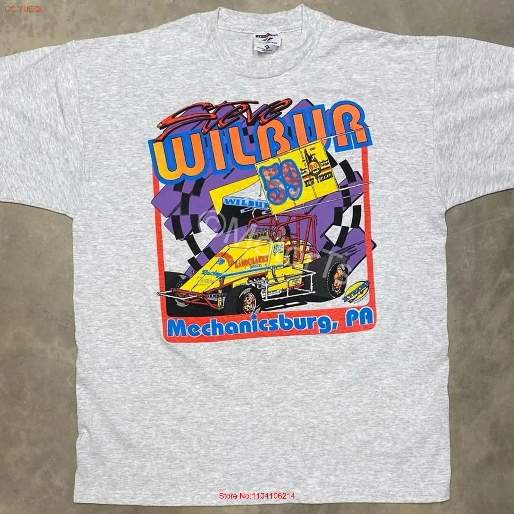 Vintage 1990 s Steve Wilber Super Sportsman Sprint Car T Shirt For Father Mother long or short sleeves