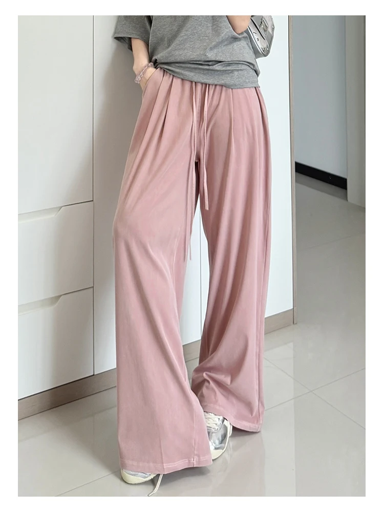 Damen-Jeans mit geradem Bein, Hose aus Lyocell-Stoff mit elastischem Bund, locker geschnittene Hose, schmal geschnittene, weit geschnittene Hose für den Alltag. – Detail 18