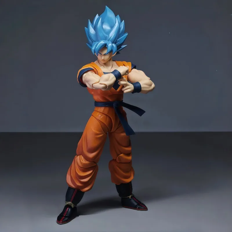 Genuine Bandai S.H.Figuarts Dragon Ball Super Saiyan Blue Son Goku Articulated Action Figure Collectible With Original Box - view 2